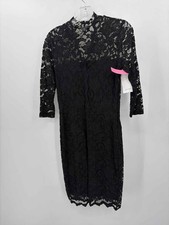Pre-Owned Karen Kane Black Size XS Lace Knee Length Long Sleeve Dress