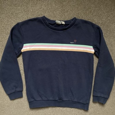 ROXY Girl Size L/12 BlueCrewneck Pullover Sweatshirt 