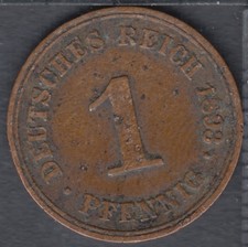 1893 A - 1 Pfennig - VF - Allemagne