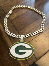 Green Bay Packers Necklace Cuban Link Chain turnover/rally/hype chain