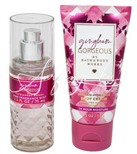 Bath  Body Works Gingham Gorgeous Mini Travel Fragrance Mist Spray Cream 2 pc