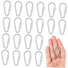 20 Pcs Heavy Duty Stainless Steel Quick Link, Metal Mini Locking Carabiner 
