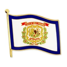PinMart's West Virginia US State Flag WV Enamel Lapel Pin 1"