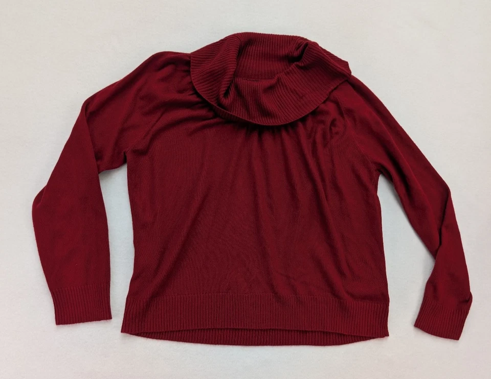 Suéter para mujer East 5th talla PXL rojo capucha cuello pulóver Foto 2 de 4