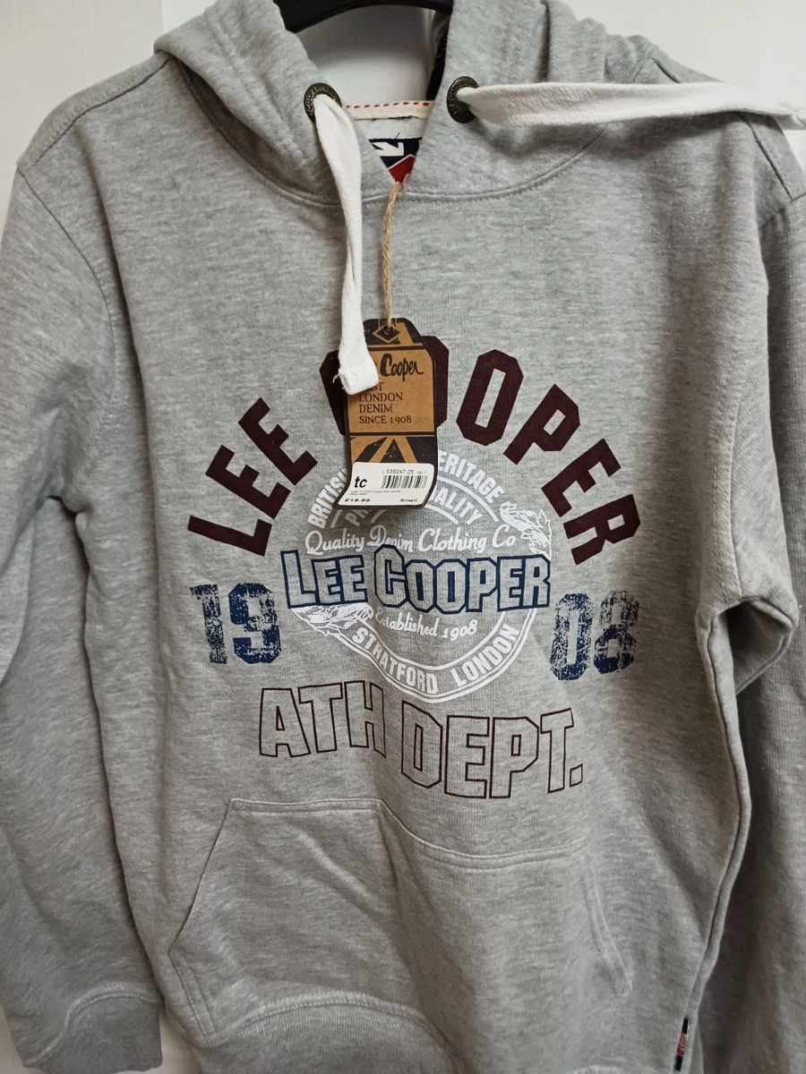 Nuevo con etiquetas Para Hombres Lee Cooper Sobre la Cabeza Lee Cooper Logo Gris jaspeado Talla Pequeña