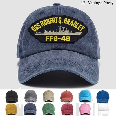 Customized Embroidered Hat Uss Robert G Bradley Ffg-49, Trucker Hat, Gift Idea