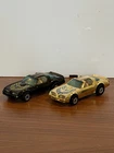 Vintage 1977 Mattel Hot Wheels Pair Trans Am Firebirds HOT BIRD Gold & Black