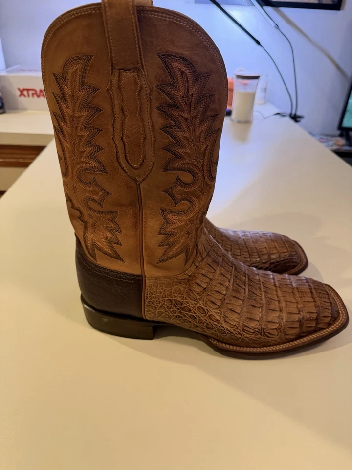 Bota de cuero Lucchese CAIMAN para hombre, talla 12 EE Foto 2 de 4