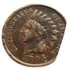 1895 Indian Head Cent Penny- Fine/VF Details, Clipped Planchet Error #214