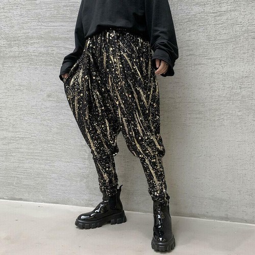 Sequins Men Pants Harem Hiphop Baggy 