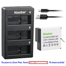 Kastar Battery Triple Charger for GoPro AHDBT-501 & Gopro Hero 5 Action Camera