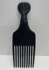 Vintage Old Stock SOLO Hair Pick Black Nylon Textured Comb Made In USA 6.5" NOS