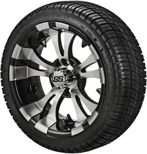 4 Golf Cart 20530-14 Deli Low Pro Tires On 14x7 Blackmachined Vampire Wheels 4 Golf Cart 20530-14 Deli Low Pro Tires On 14x7 Blackmachined Vampire Wheels
