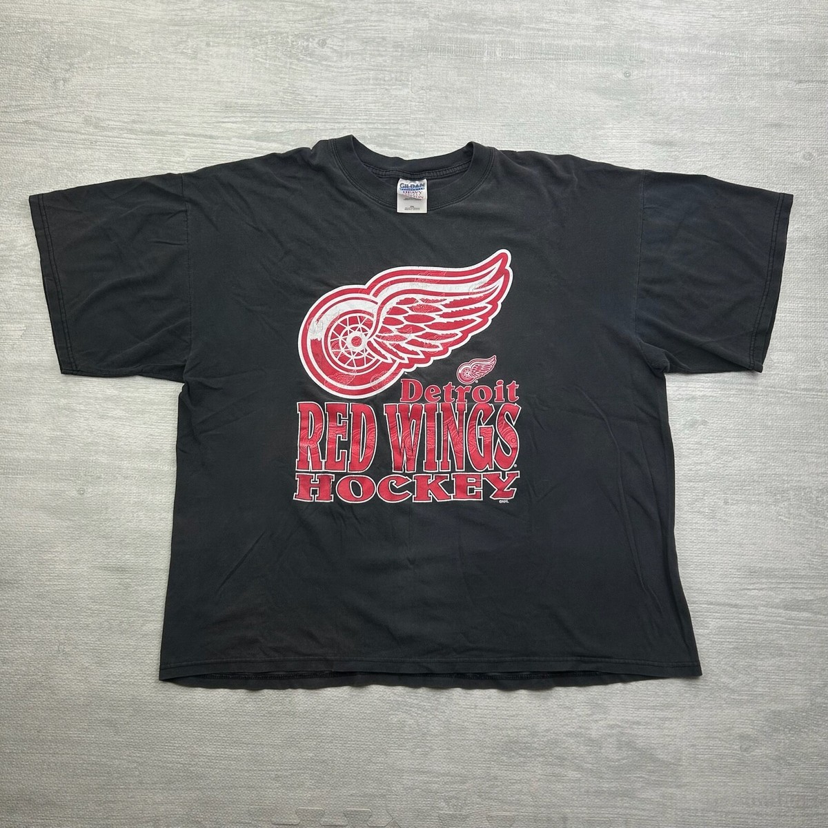 Vintage Nhl Vintage Detroit Red Wings Shirt Vintage Detroit Red Wings Shirt  Adult XL Black Faded, image size:1200x1200