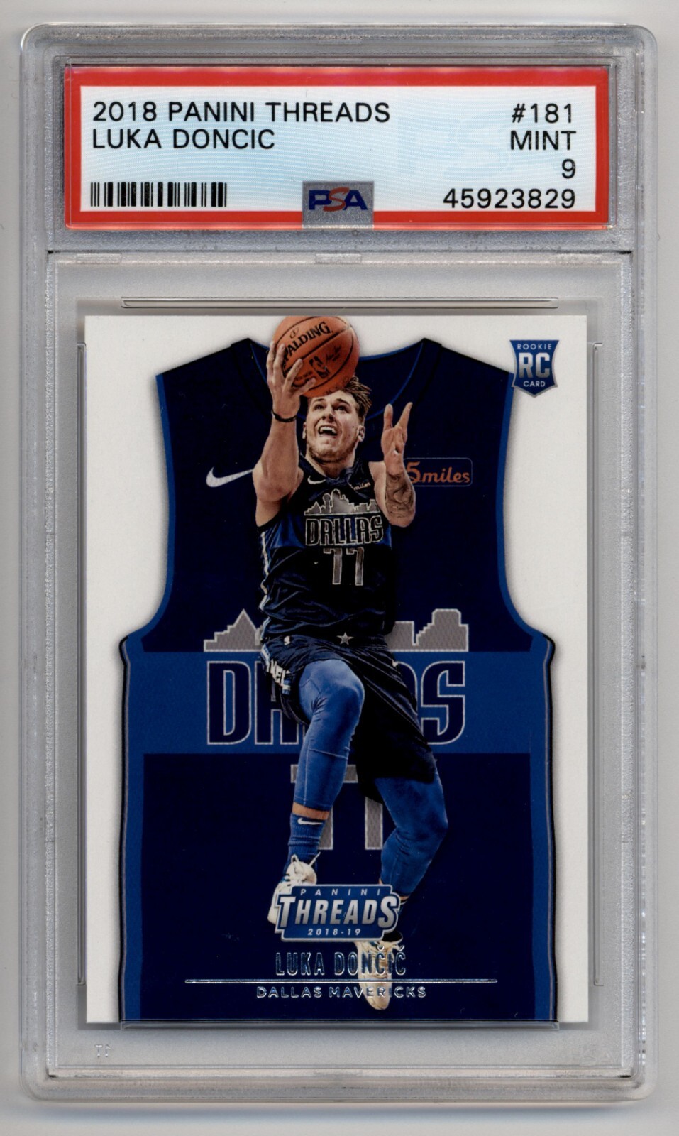 2018-19 Panini Threads #181 Luka Doncic Rookie RC PSA 9 MINT Lakers Mavs