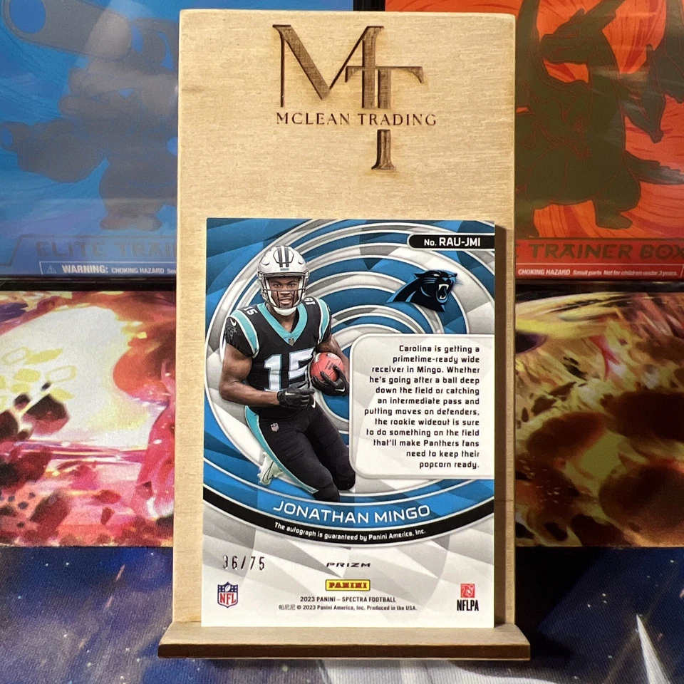 2023 Panini Spectra Jonathan Mingo Rookie Autograph Celestial 36/75 Panthers - Image 2 of 2