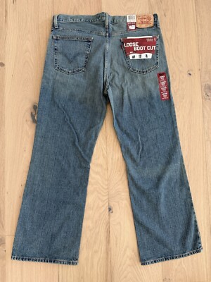 Levis 567 Jeans Mens 36x30 Blue Denim Loose Bootcut Vintage Rare New
