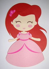 Princess Ariel Little Mermaid Dress Paper Doll Die Cut Scrapbook Embellishement