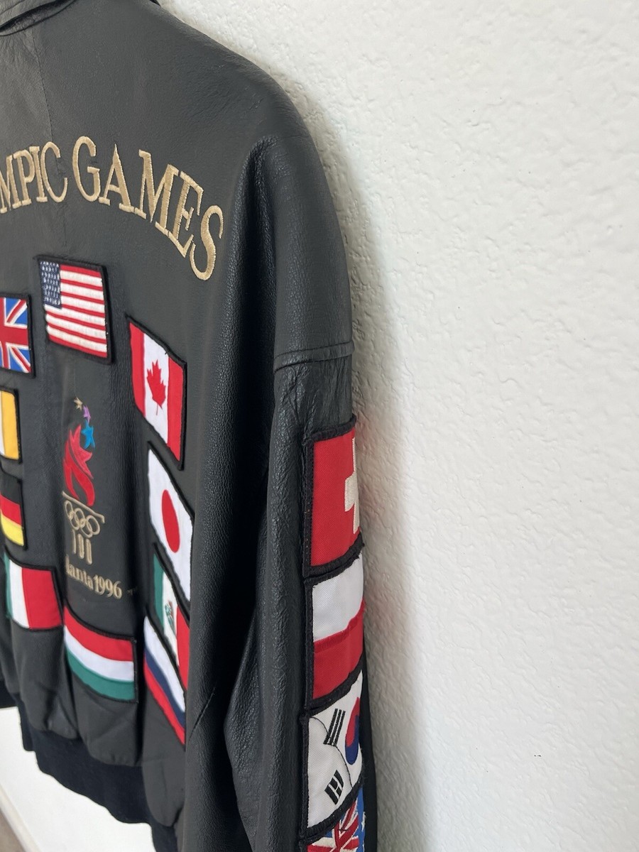 Vintage 1996 Atlanta Olympic Games American Toons Leather Jacket