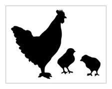 Hen And Chicks Stencil Chicken Babies Farm Animal 8" x 10" Reusable Sheet S1261