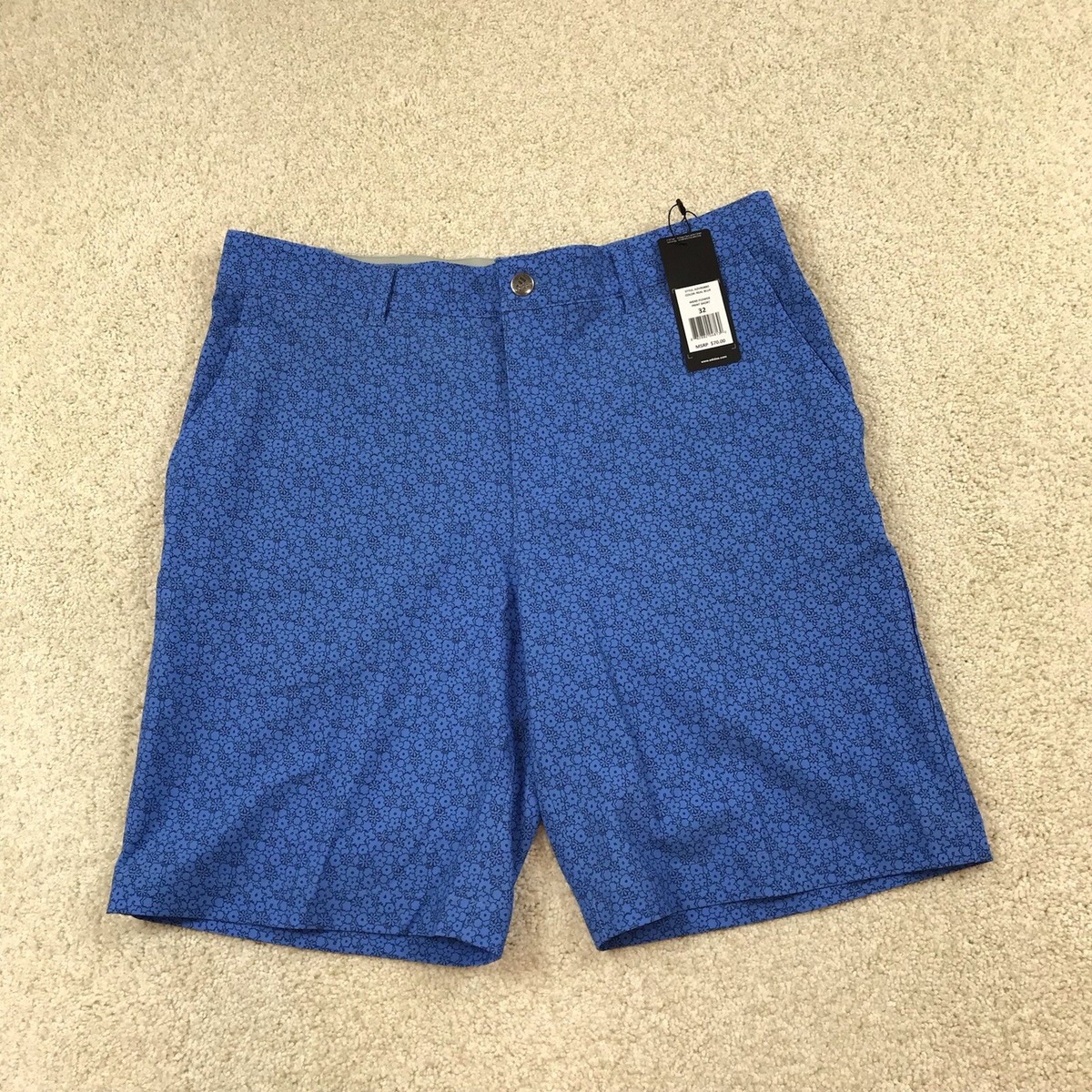Adidas Mens 32 Golf Shorts Floral Pattern Blue New Ultimate 365
