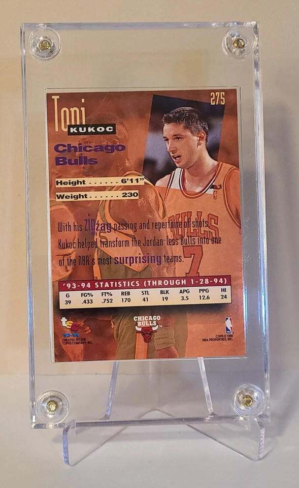 Toni Kukoc - 1993 Stadium Club - 1st Day Issue - Rookie - MINT  - Image 2 of 2