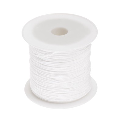 1Rolle Nylon Perle Faden Knoten Schnur 0.6mm 50Yards Nylon Satinschnüren,Weiß