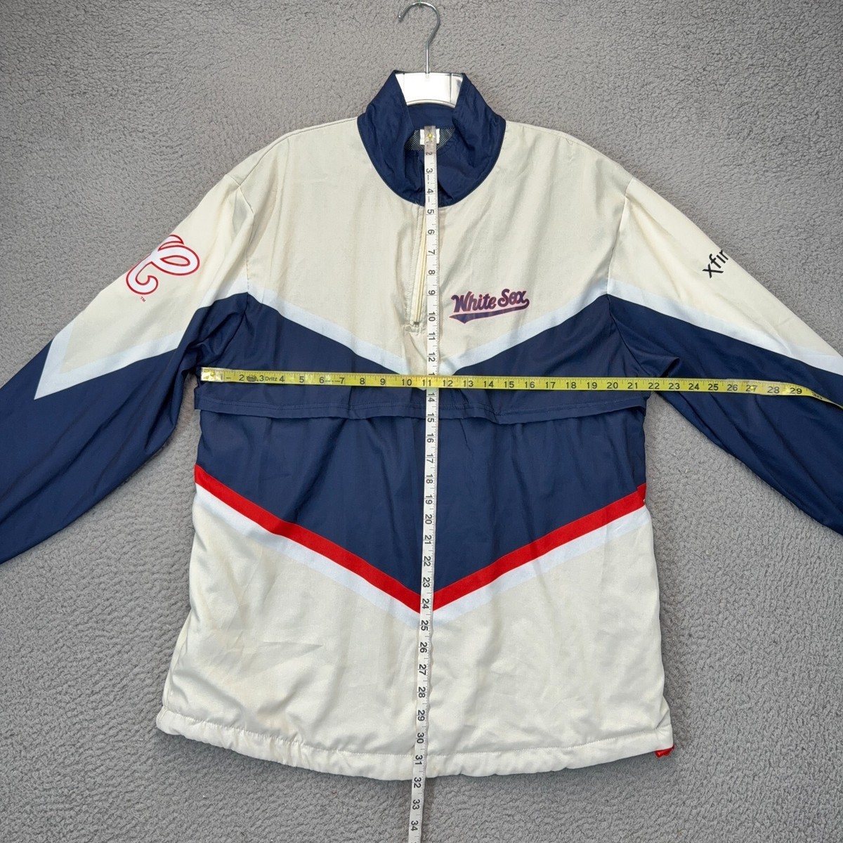Chicago White Sox Windbreaker Jacket Adult XL White Blue 1/4 Zip