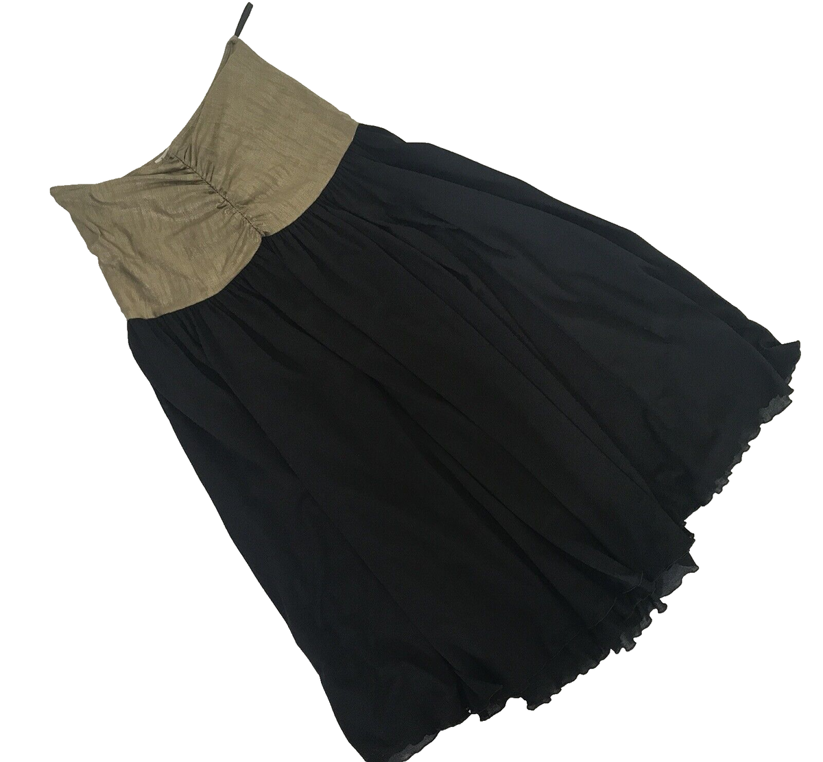 Vintage Louis Féraud Beachwear Lurex Chiffon Strapless Dress Skirt