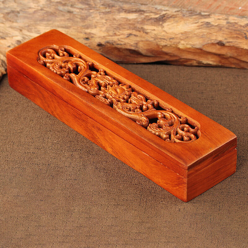 Wooden Stick Incense Burner Hollowed Box Holder Case for Yoga Spa Tea Ceremony