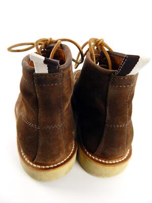 Coach Suede Derek Hiking Boots Brown Leather Lace Up Moc Toe  display picture 1