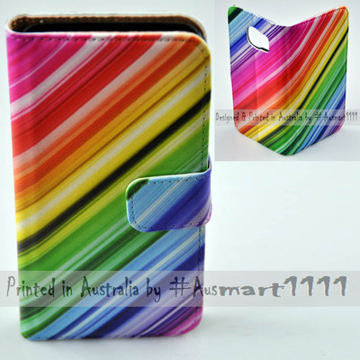 For Samsung Galaxy Note Series - Colour Streak Print Wallet Phone Case Cover