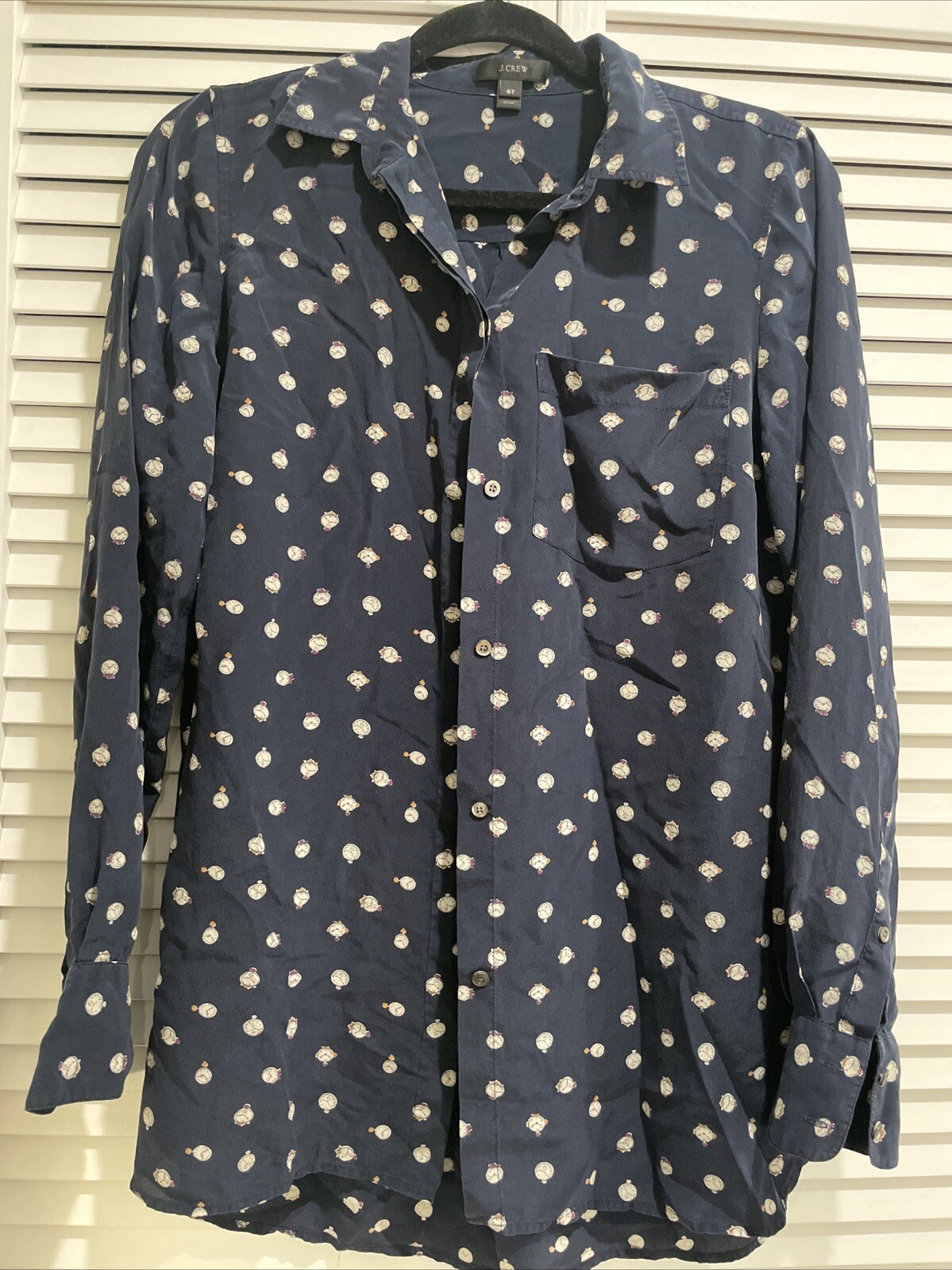 Jcrew Patterned Collared Button Down Dress Shirt … - image 1