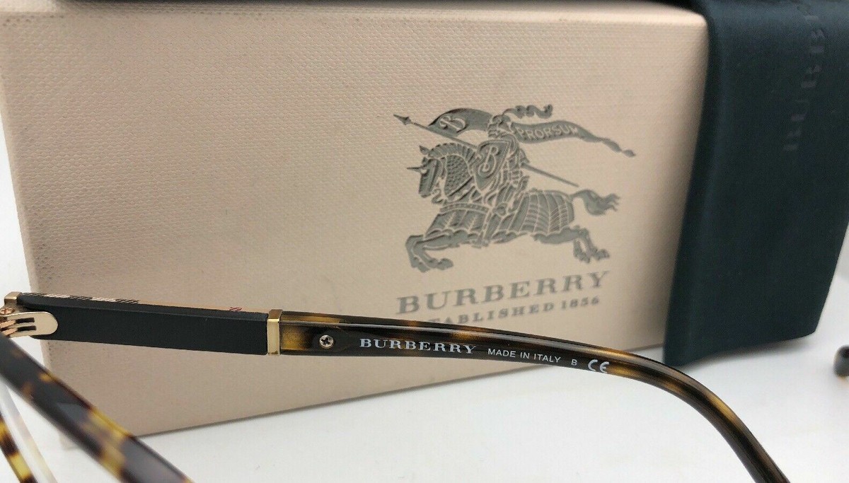 New BURBERRY Eyeglasses B 2172 3002 52-16 Tortoise & Gold Frame w