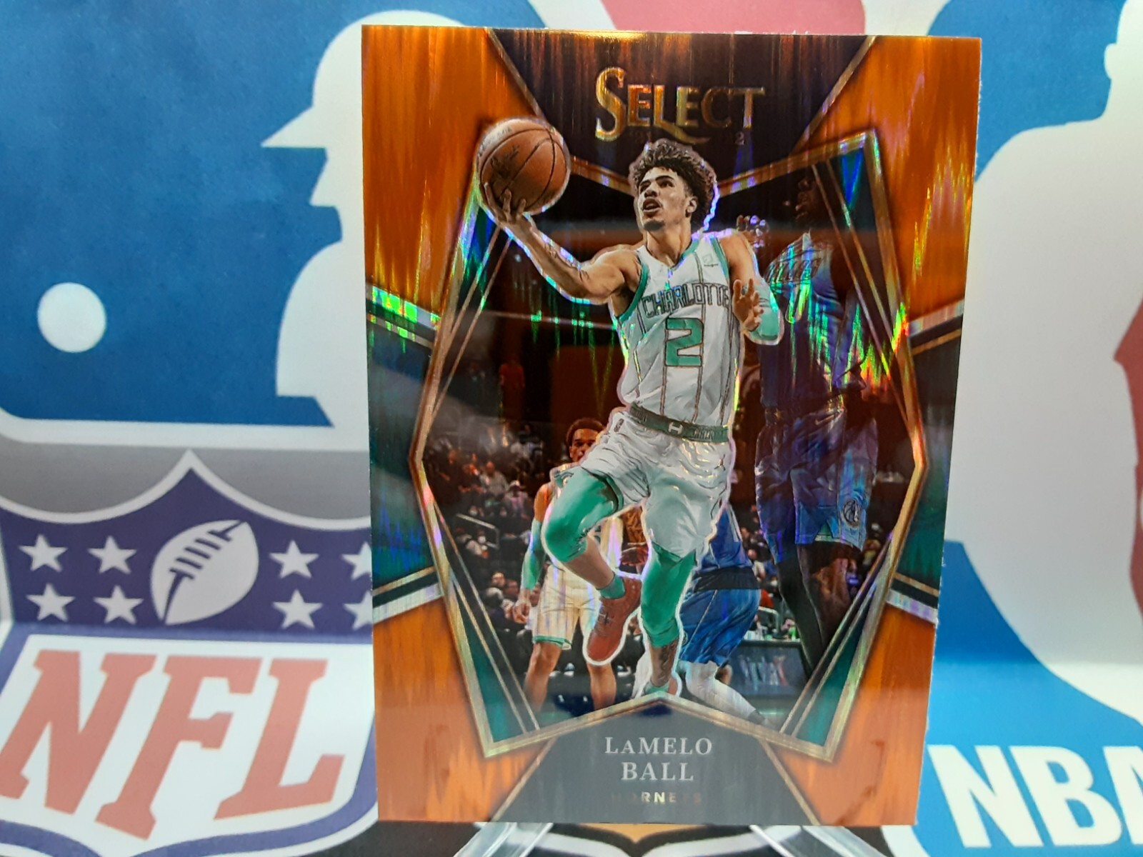 🏀2021-22 Select Orange Flash Prizm Premier Level Lamelo Ball #185
