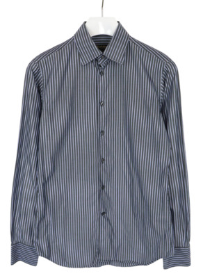 Corneliani Formelle Shirt Herren Groß Geknopft Propagation Hals Nadelstreifen