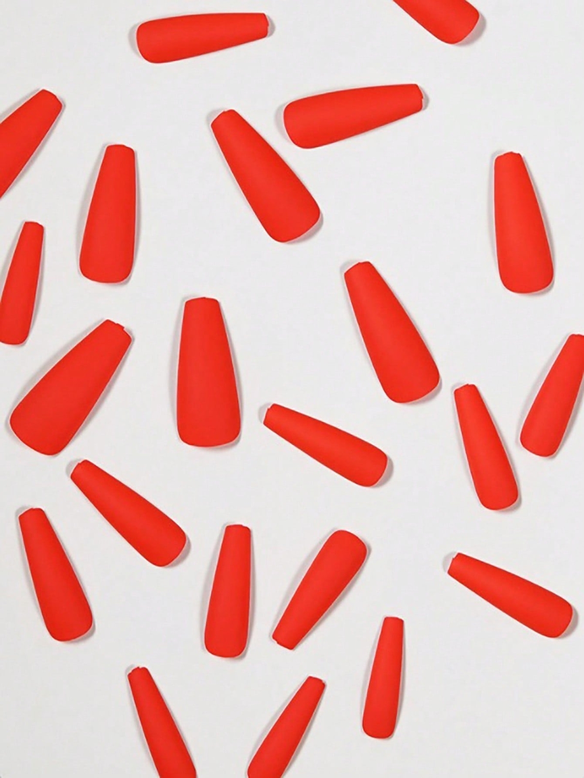 24pcs Solid Red Long False Nails Press On Nails Glue On Nails Stick On