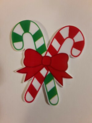 Flat Back Resins (Lot of 2 for $1.00) Christmas Candy Canes Red Bow Holidays