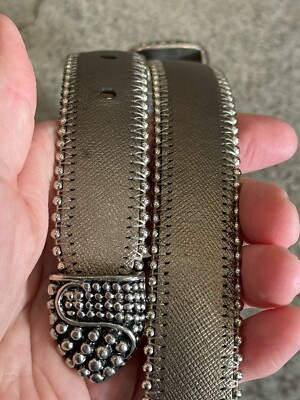 Cache Coin Silver Studded Brown Leather Belt Silver Buckle Size S NEW!!! ARIAT Handcrafted 40 main image 4