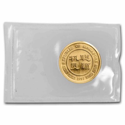 1992 Singapore 1/4 oz Gold 25 Singold Monkey Proof | eBay 1992 Singapore 1/4 oz Gold 25 Singold Monkey Proof | eBay