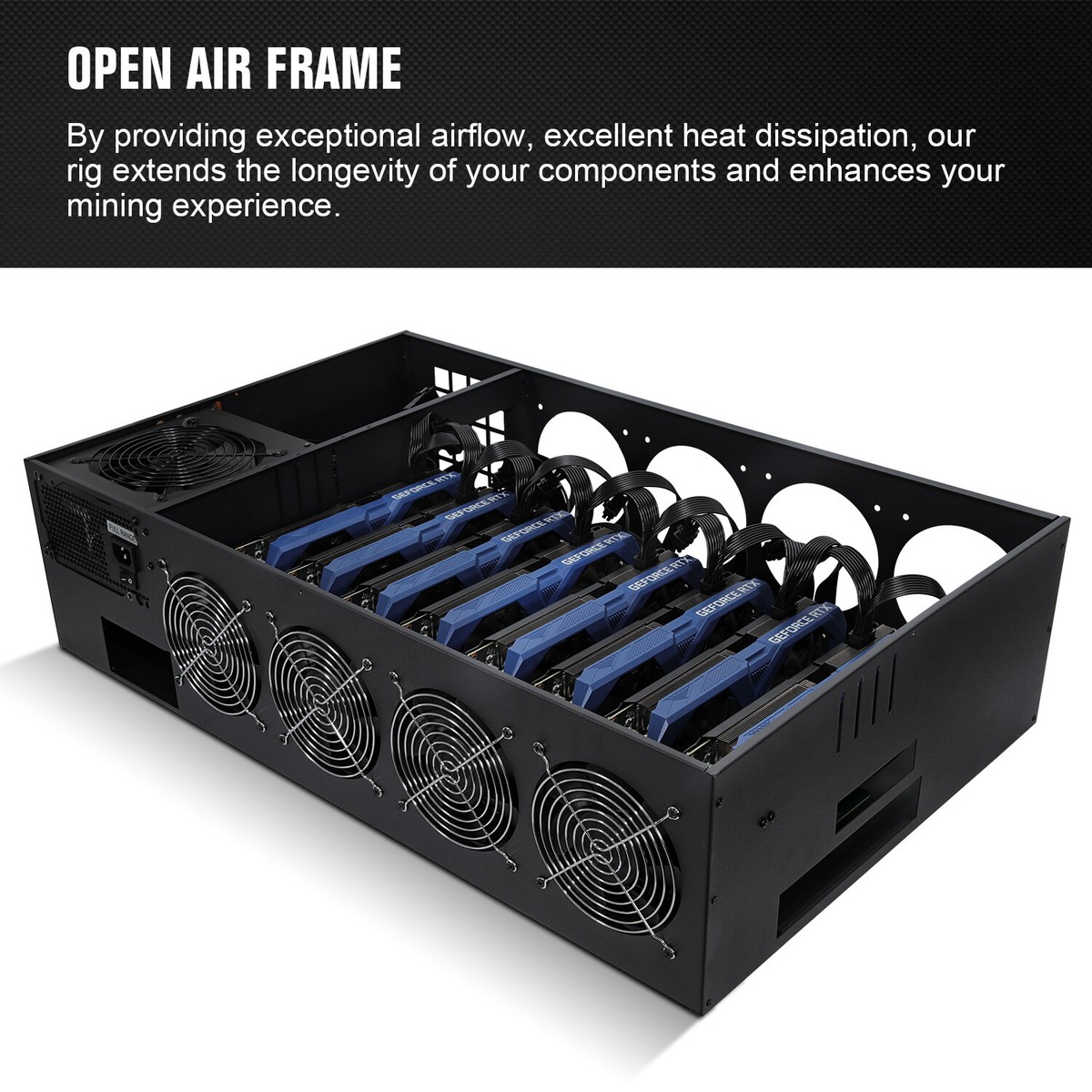 ETH Mining Rig Frame 8 GPU Miner Case w/ 4 Fan and 4GB RAM Mining  Motherboard | eBay