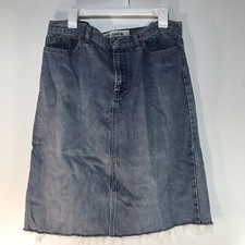 Gap Lt Wash Cutoff Midi Denim Skirt Womens Size 14