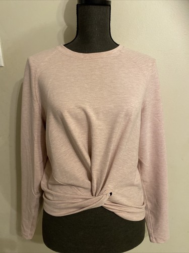 Lululemon Size 6 Twist Knot Long Sleeve Top Heathered Pink - Picture 2 of 9