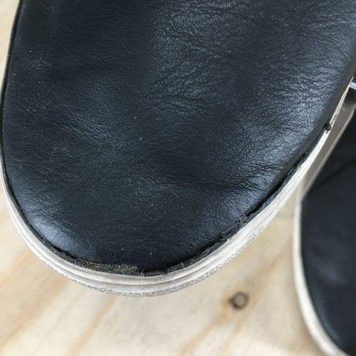 Aldo Shoes Mens 9 Casual Sneakers Black Leather Lace Up High Top Almond Toe - Picture 16 of 21