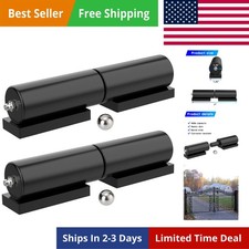 Heavy Duty Gate Hinges 7 Inches- 2 Pack Weld On Install Black Iron Barrel Hin...