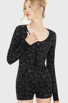 Killstar Enchantors Embrace Lounge One Piece Outfit Womens Scoop Neck Goth