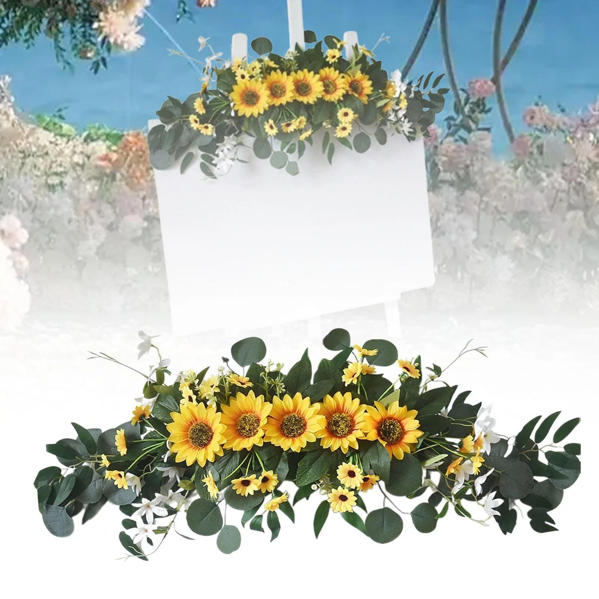 Ghirlanda Decorativa In Carta Con Foglie Verdi E Margherite – 2 Metri – Perfetta Per Matrimoni, Giardino, Pareti E Feste Primaverili