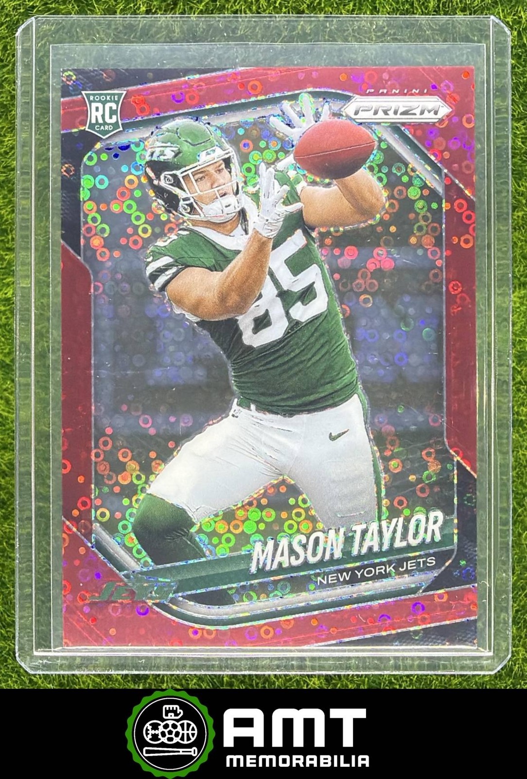 Mason Taylor RC 2025 Panini Prizm No Huddle Red 23/99 New York Jets #329