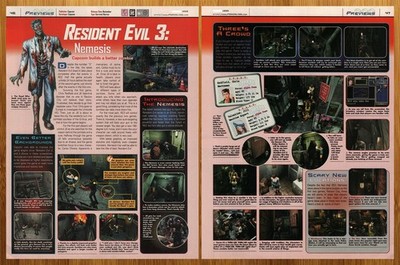 1999 Resident Evil 3 Nemesis Playstation 1 PS1 PREVIEW Print Ad/Poster Game Art