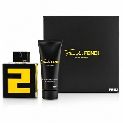 Fan di Fendi Pour Homme 3.4oz EDT 2pc Gift Set + Shower Gel Men **ULTRA RARE**